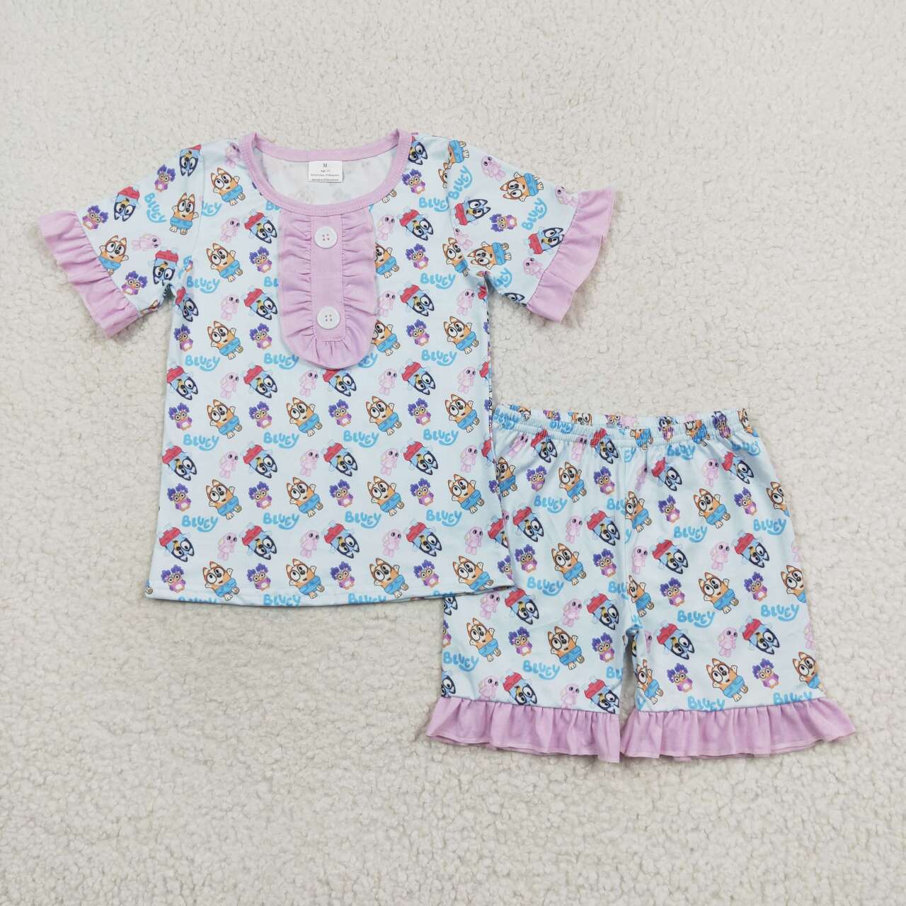 GSSO1363 bluey dog girl shorts pajamas outfit 202406 rts