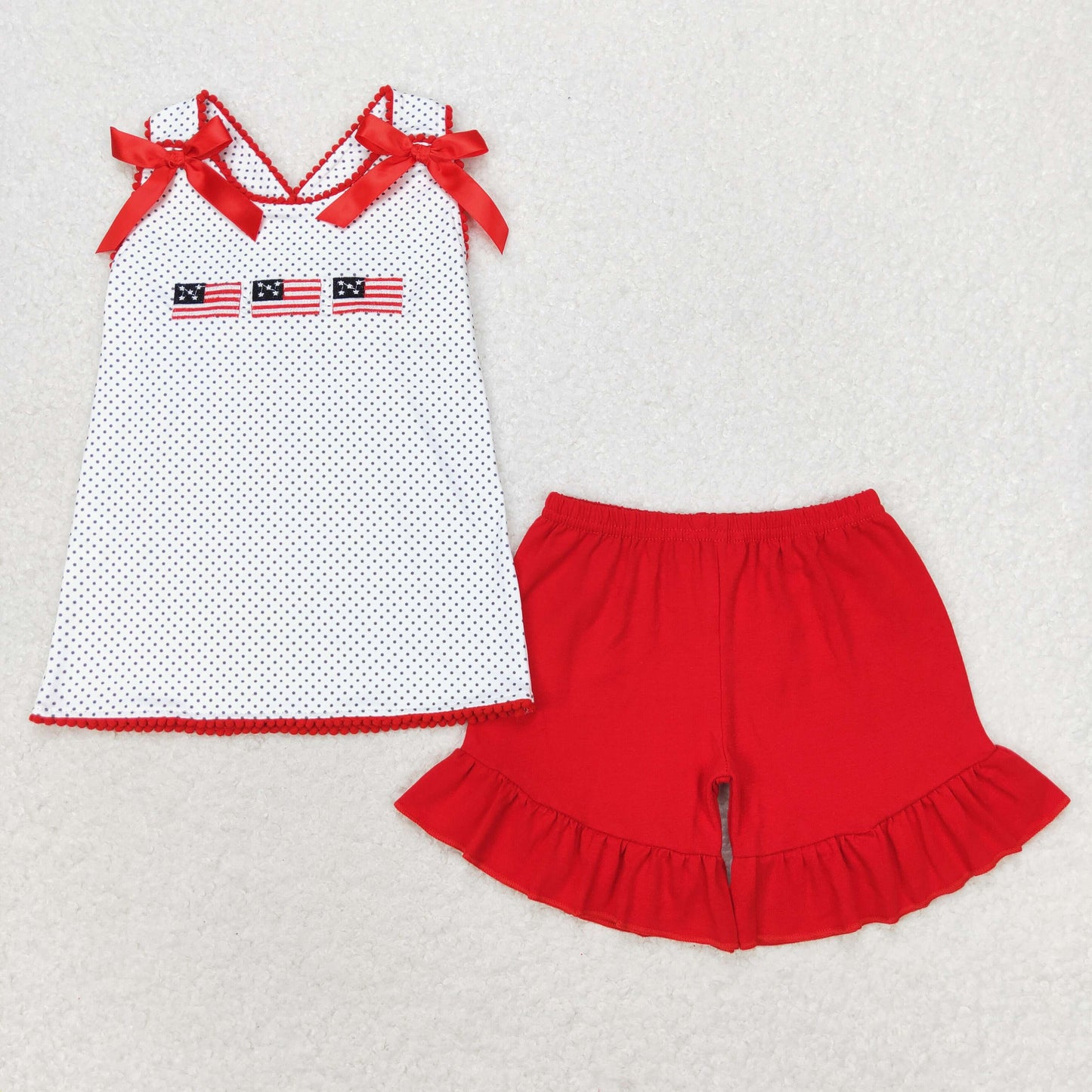 GSSO1414 embroidery 4th July shorts girl summer outfit 202406 RTS