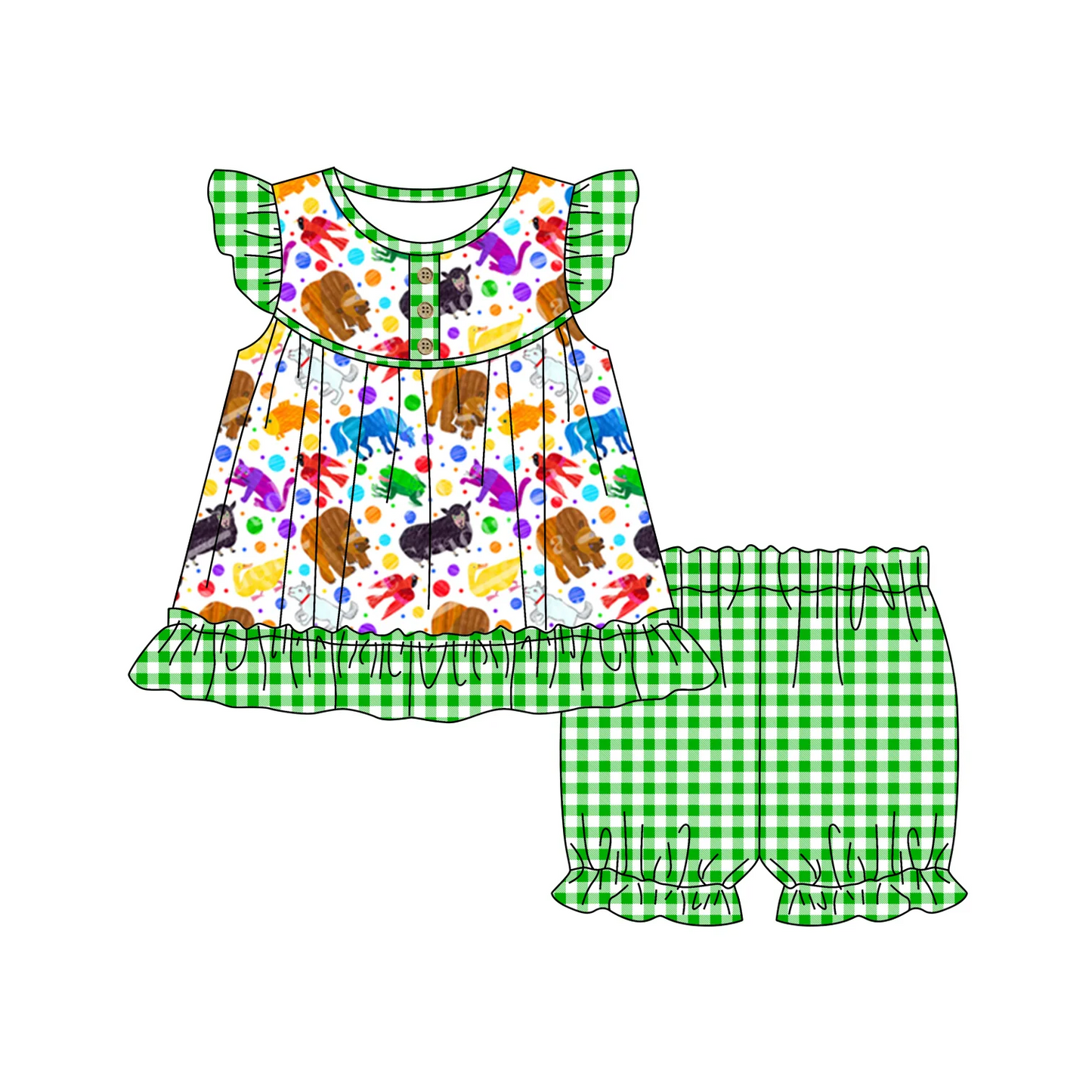 GSSO1437 preorder flower animal shorts gilr outfit 202405