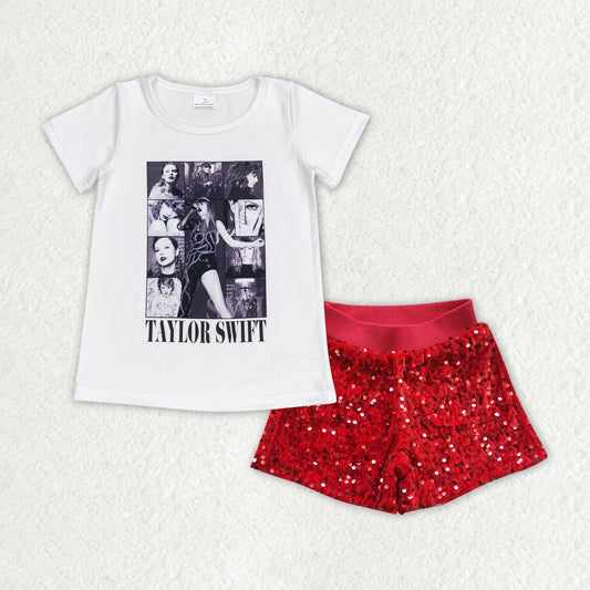 GSSO1457组合 western TS Taylor swift shorts Sequin shorts girl summer outfit  202406 RTS