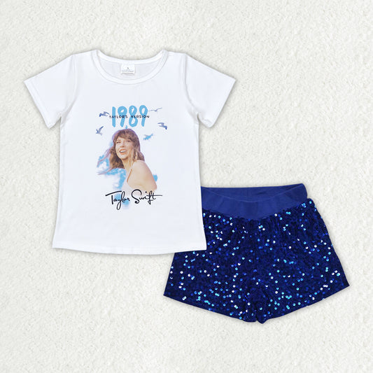 GSSO1459组合 western TS Taylor swift shorts Sequin shorts girl summer outfit  202406 RTS