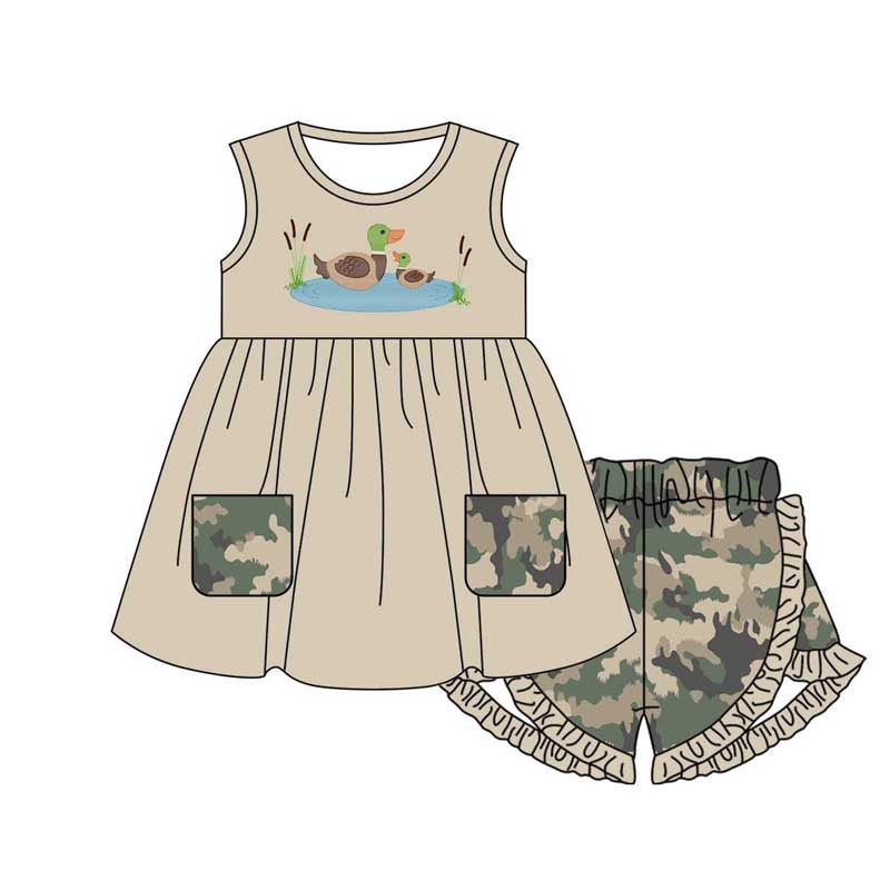 GSSO1555 preorder duck camo short sleeve shorts short sleeve girl outfit 202411