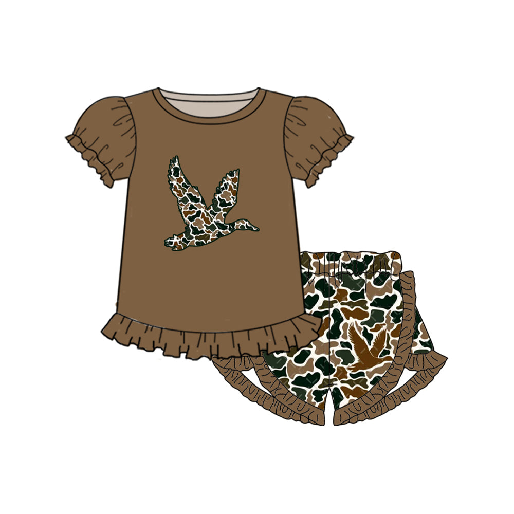 GSSO1556 preorder duck camo short sleeve shorts short sleeve girl outfit 202411