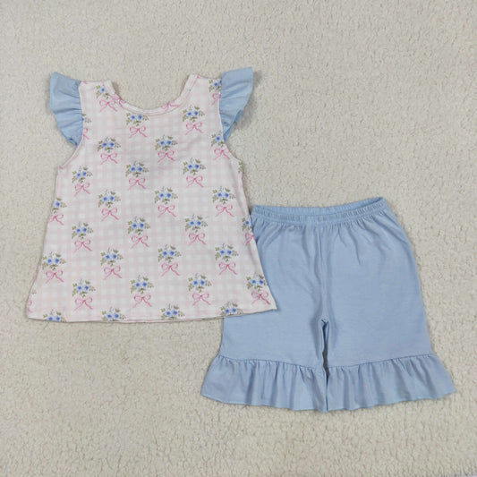 GSSO1577 bow flower girl summer outfit 202505 RTS