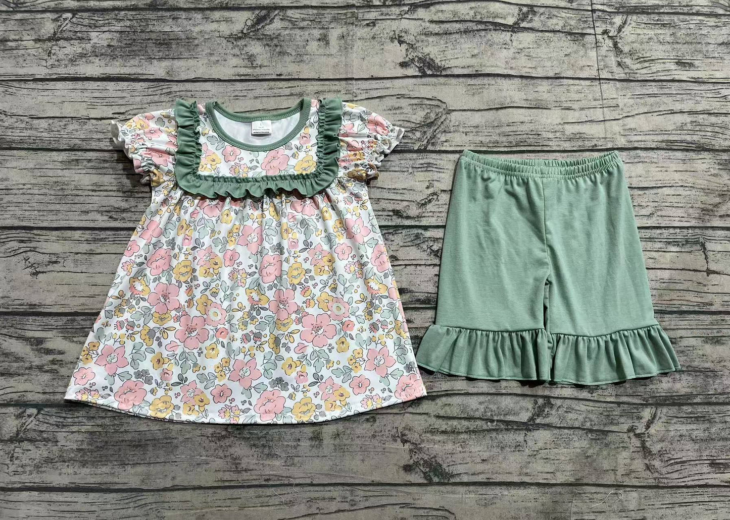 GSSO1607 flowers shorts short sleeve girl outfit 202412 preorder