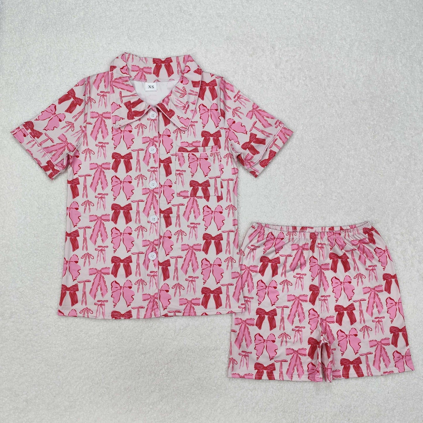 GSSO1717 adult bow valentines women pink pajamas  202501 RTS  sibling