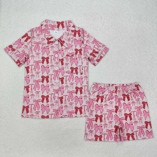 GSSO1717 adult bow valentines women pink pajamas  202501 RTS RTS sibling