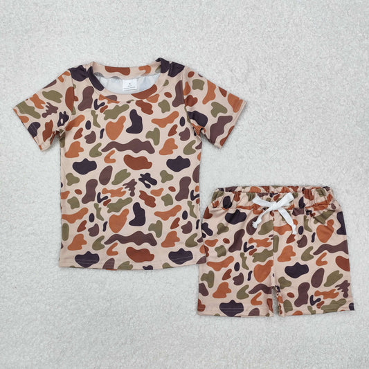 GSSO1724 camo  short sleeve shorts girl summer outfit 202412 RTS