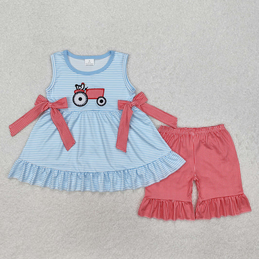 GSSO1728  embroidery chicken girl summer outfit 202501 RTS