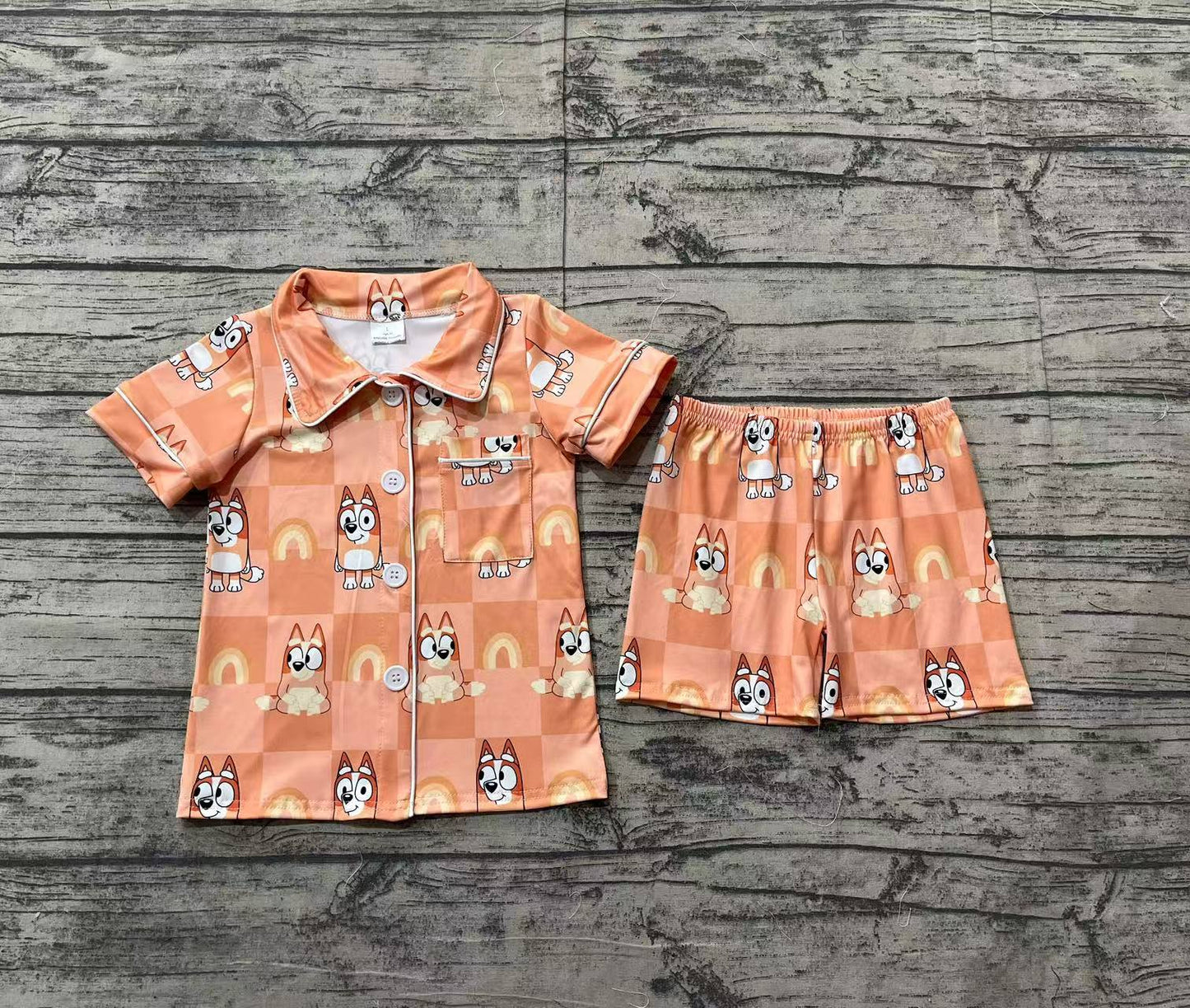 GSSO1801 western orange bluey pajamas girl boy summer outfit 202412 preorder