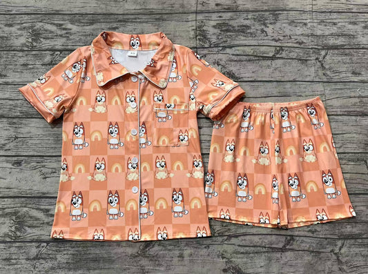 GSSO1804 adult women orange bluey dog  pajamas 202412 preorder