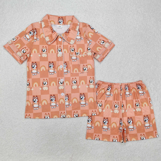 GSSO1804 adult women orange bluey dog  pajamas 202501 RTS