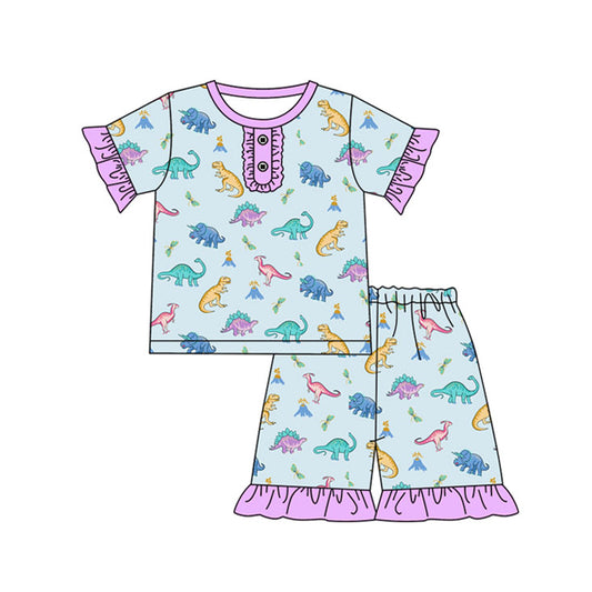 GSSO1811 western dinosuar pajamas girl  summer outfit 202412 preorder