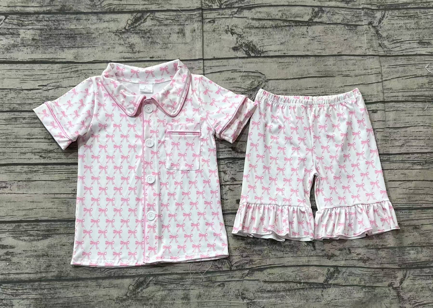 GSSO1820  bow girl summer pajamas outfit 202412 preorder