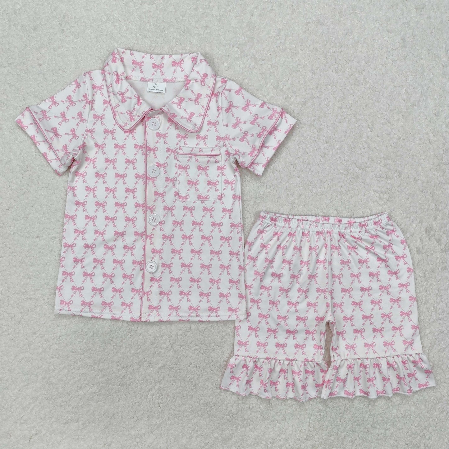 GSSO1820  bow girl summer pajamas outfit 202501 RTS