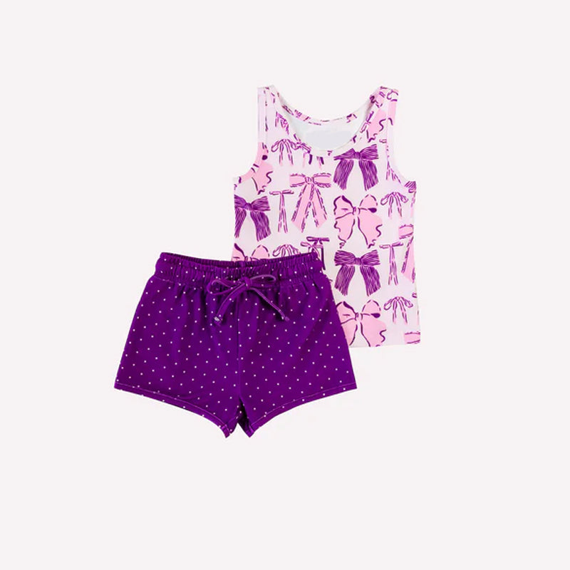 GSSO1835 purple bow girl summer outfit 202412 preorder