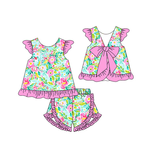 GSSO1865 preorder flowers shorts girl summer outfit 202412