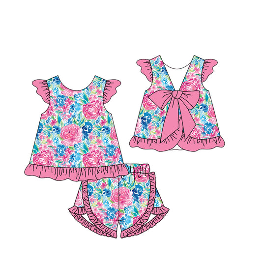 GSSO1866  preorder flowers shorts girl summer outfit 202412