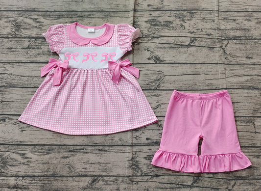 GSSO1879 embroidery bow girl summer  outfit 202501 preorder