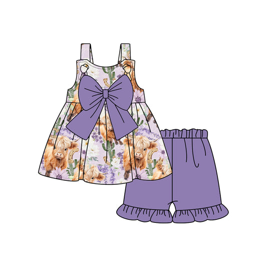 GSSO2000 cow purple bow western girl summer outfit 202501 preorder