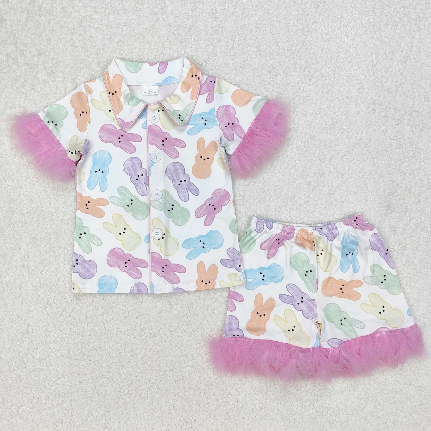 GSSO2020 Easter PINK feather bunny bow western girl outfit 202503 RTS