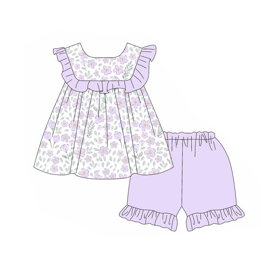 GSSO2021 purple flowers girl summer outfit 202501 preorder