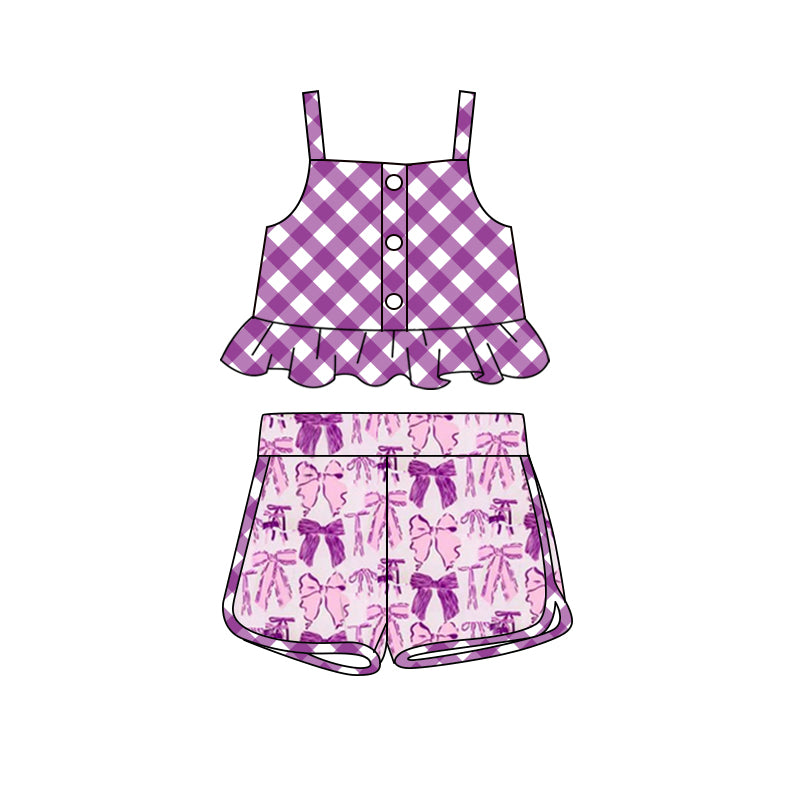 GSSO2035  bow purple girl summer outfit 202501 preorder