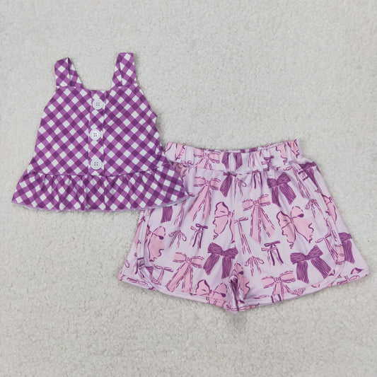 GSSO2035  bow purple girl summer outfit 202504 RTS