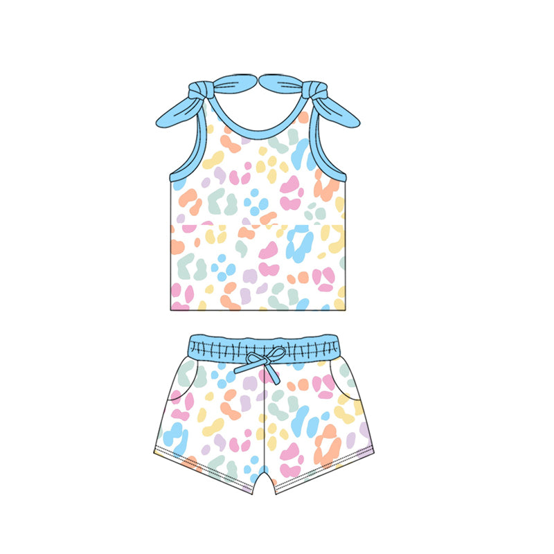 GSSO2080  girl leopard summer outfit 202502 preorder