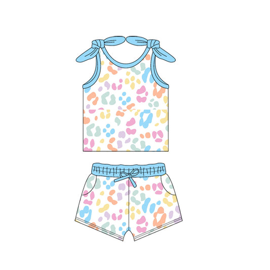 GSSO2080  girl leopard summer outfit 202502 preorder