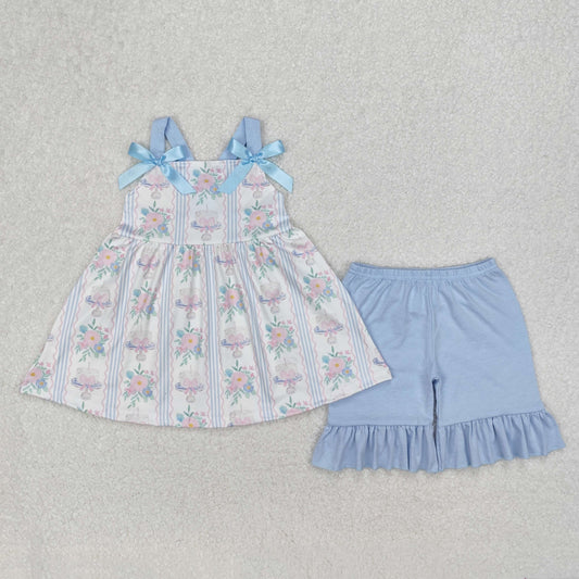 GSSO2087  bow flowers western  girl  summer outfit 202503 RTS