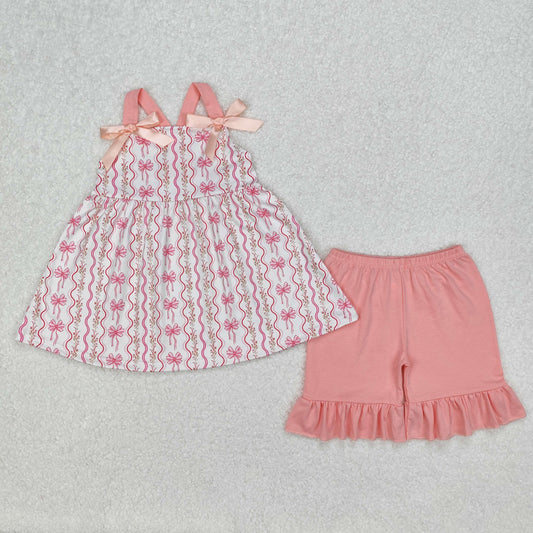 GSSO2094 bow flowers girl summer  outfit 202502 RTS
