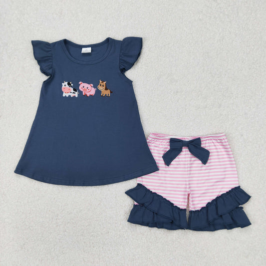 GSSO2110 embroidery cow girl summer outfit 202503 RTS