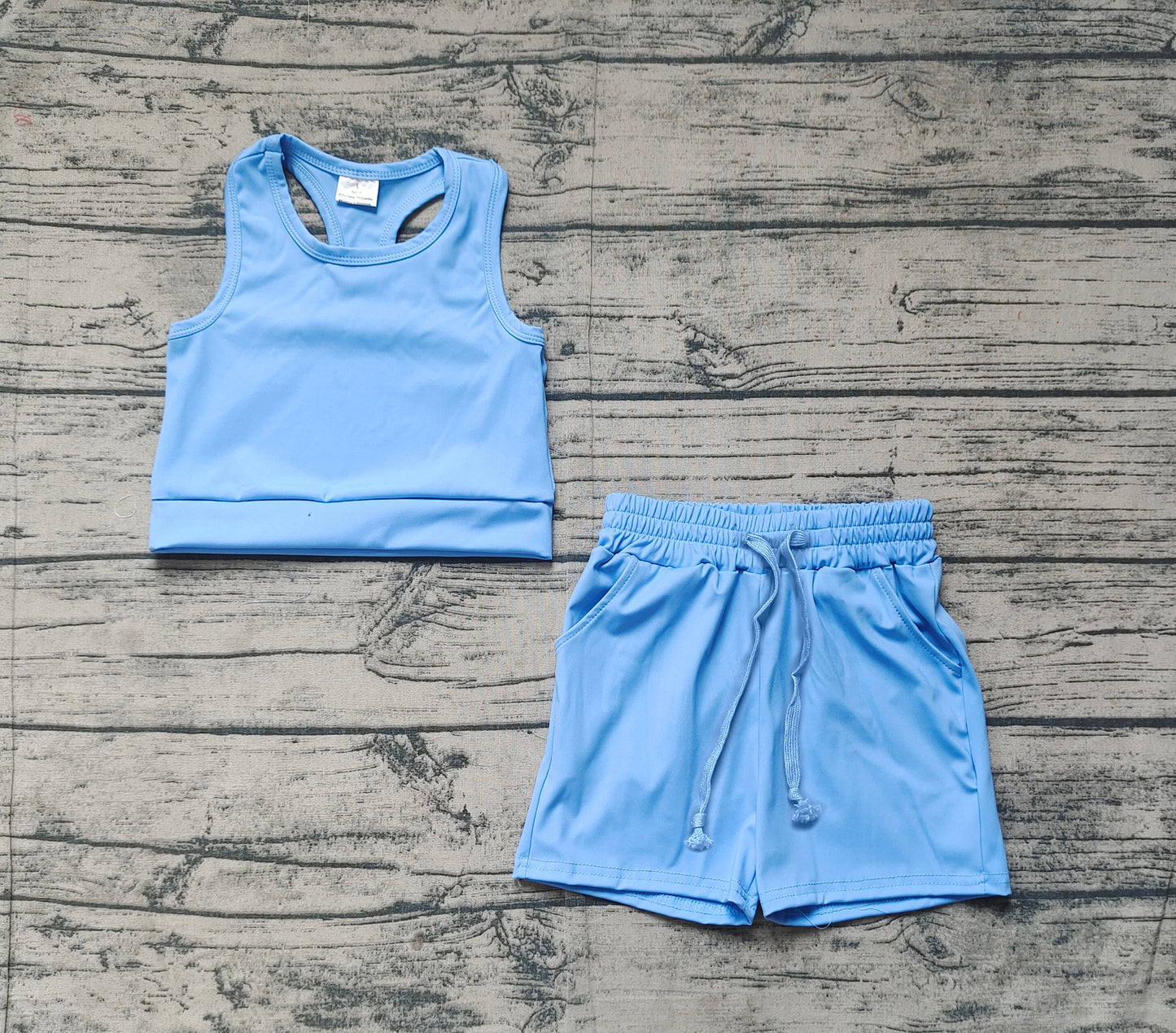 GSSO2132 blue solid color yoga summer girl shorts outfit 202502 preorder