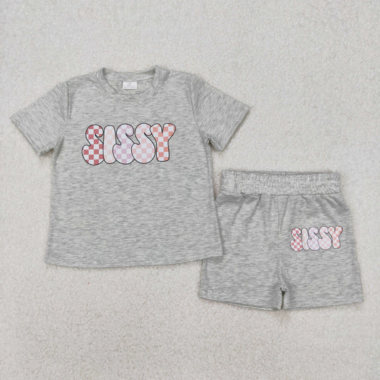 GSSO2135 baseball cotton vinyl short sleeve shorts girl outfit 202503 RTS( Free shipping order $100+