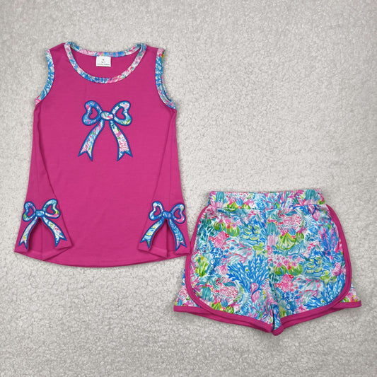 GSSO2149 embroidery bow flowers western girl summer outfit 202504 rts