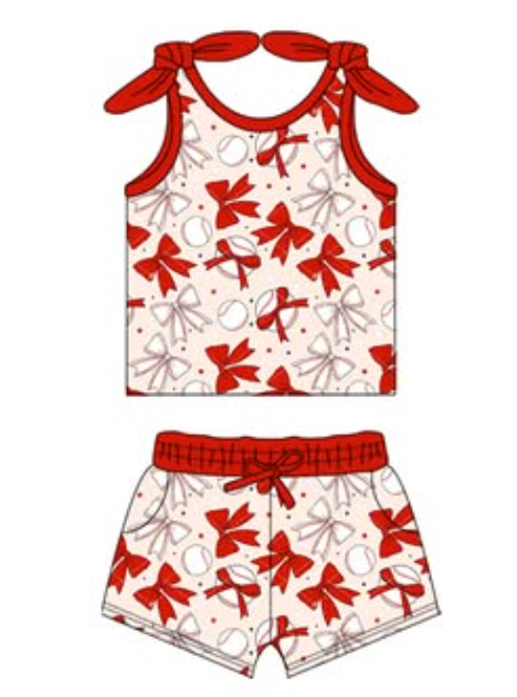 GSSO2170 baseball bow western girl summer outfit 202502 preorder