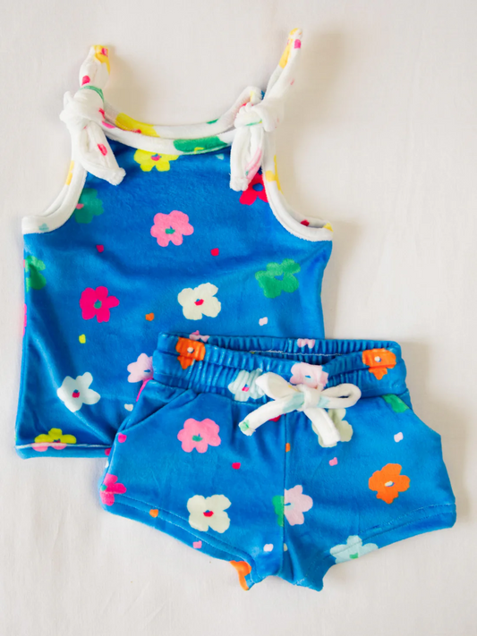 GSSO2207  preorder western  flowers short sleeve shorts girl summer outfit 202502