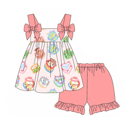GSSO2229 preorder cake happy birthday western short sleeve shorts girl summer outfit 202502