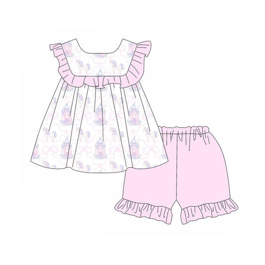GSSO2240  preorder  unicorn western short sleeve shorts girl summer outfit 202502