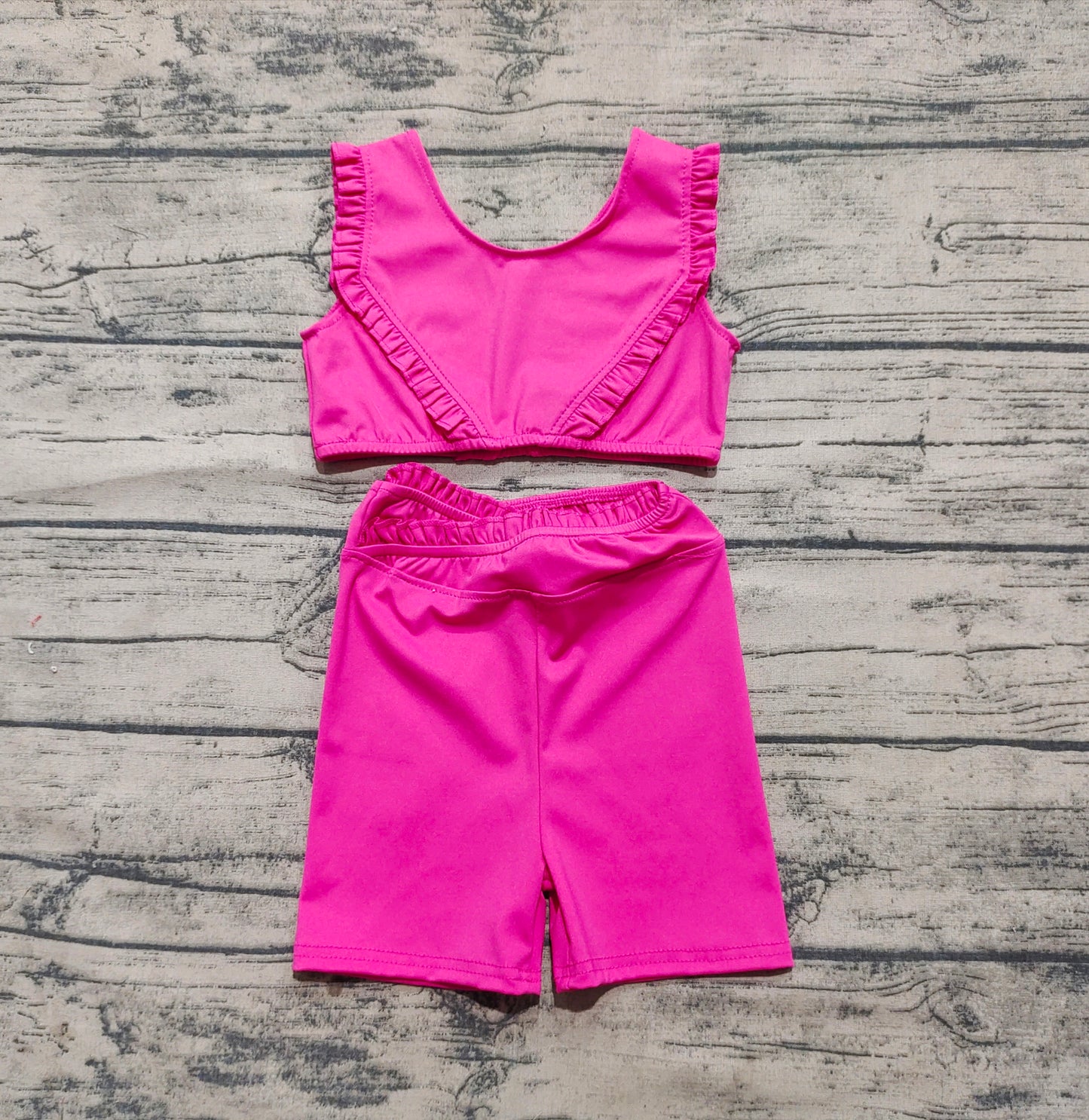 GSSO2284 hot pink solid color yoga summer girl shorts outfit 202503 preorder