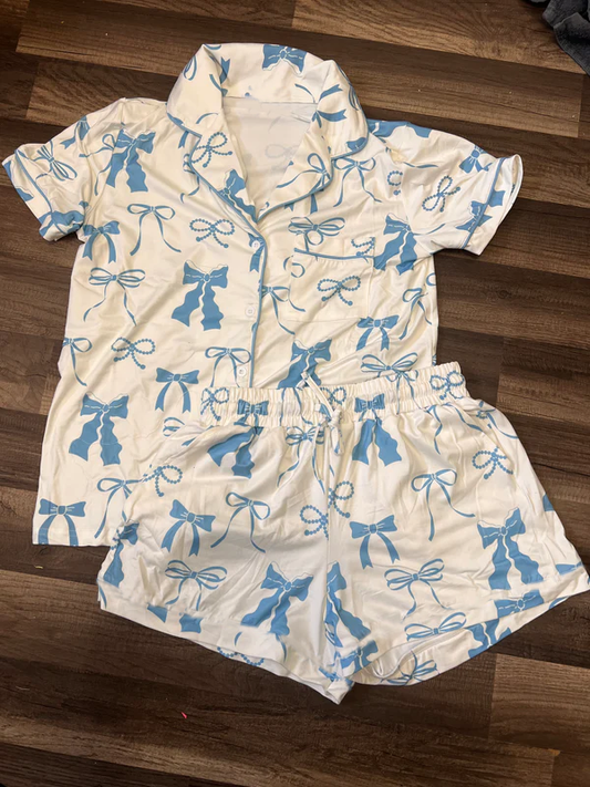 GSSO2322 preorder bow western short sleeve shorts girl summer outfit 202502