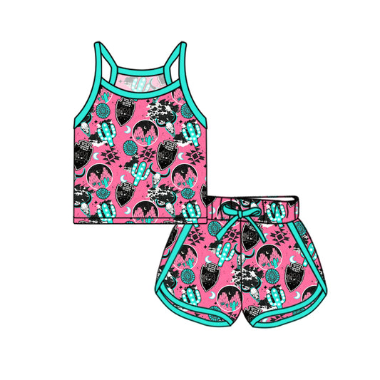 GSSO2340 preorder bow western short  girl summer outfit 202502