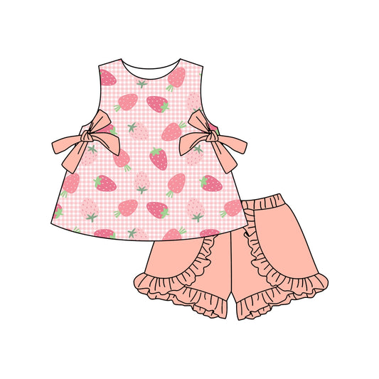 GSSO2343  preorder   strawberry western short  girl summer outfit 202502
