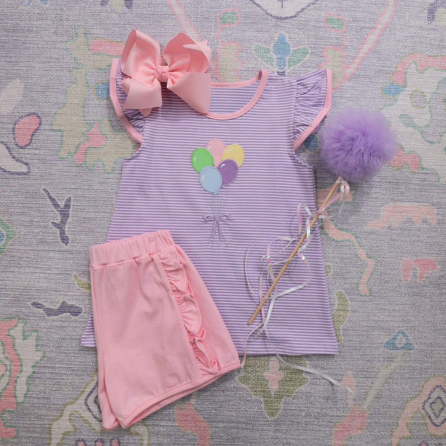 GSSO2412 girl flowers balloon western girl summer outfit 202503 preorder