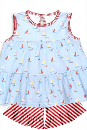 GSSO2513  preorder sail boat sea girl summer outfit 202503