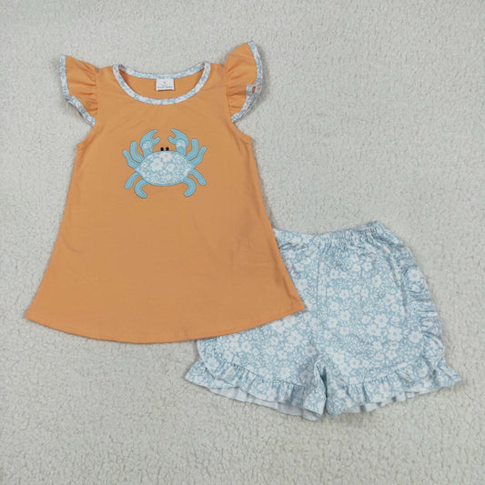 GSSO2555 embroidery preorder  flowers girl summer outfit 202505