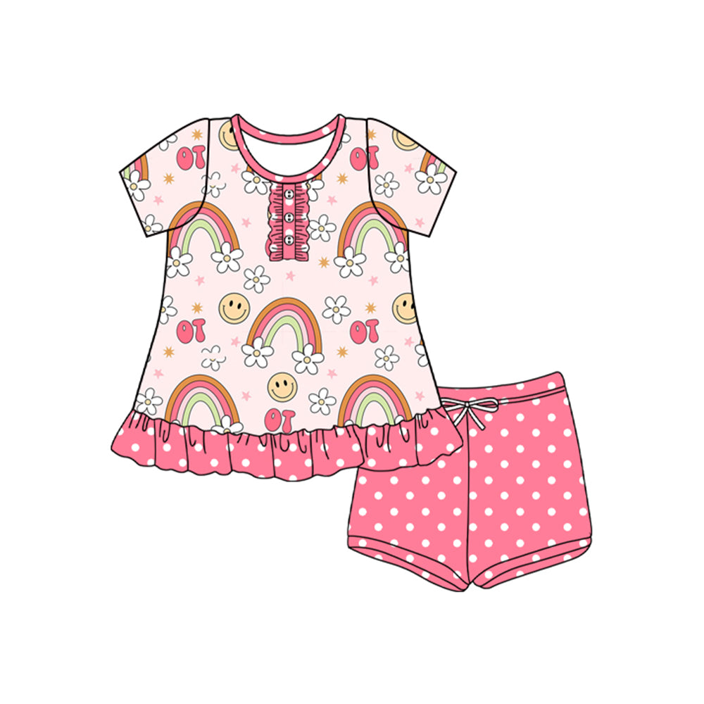 GSSO2564  preorder smile face western short  girl summer outfit 202504