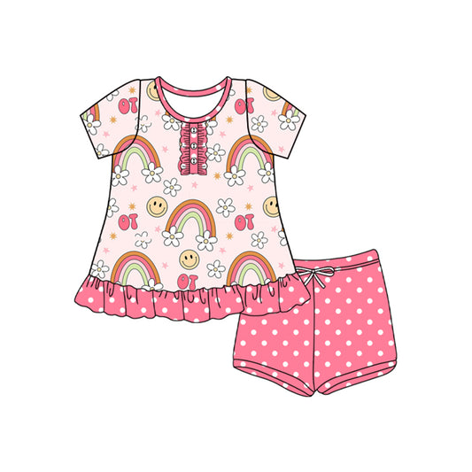 GSSO2564  preorder smile face western short  girl summer outfit 202504