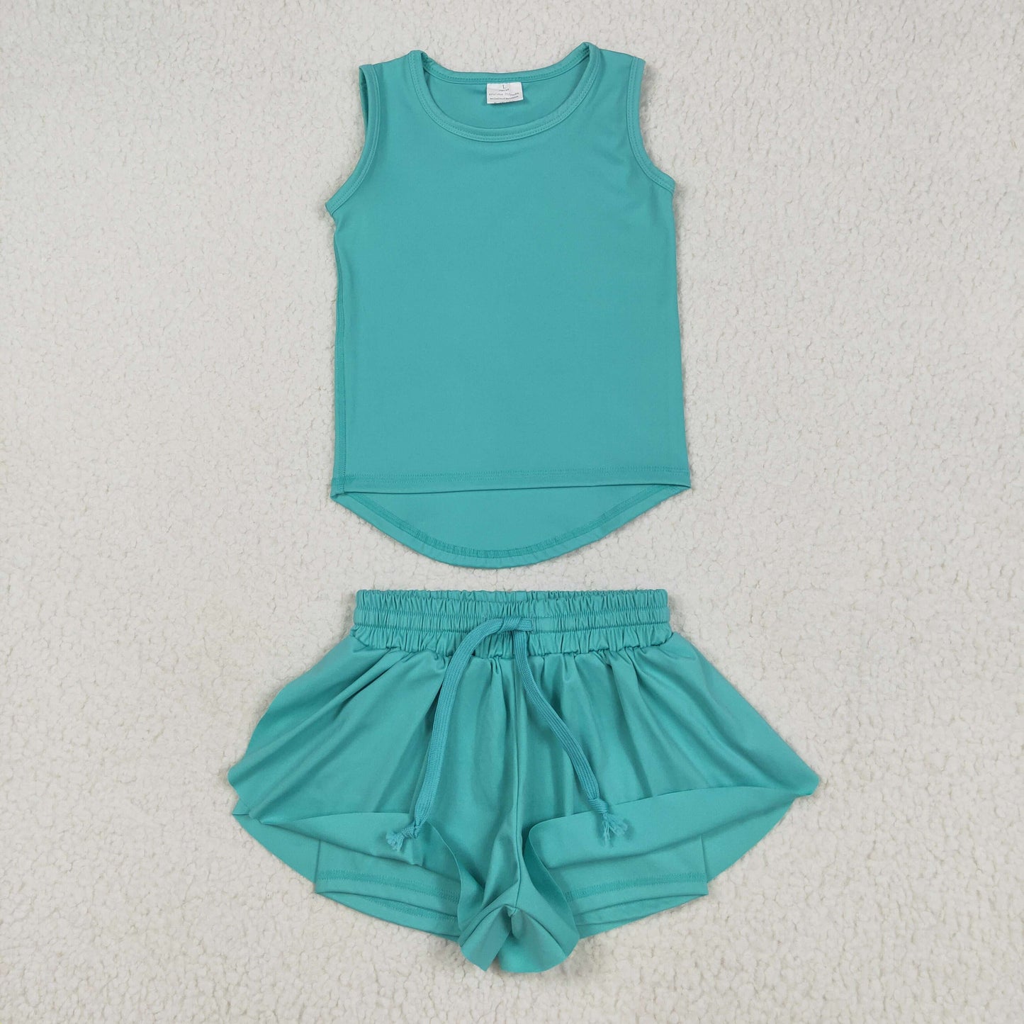 GSSO2572 组合 yoga Solid color cotton girl summer  outfit 202505 RTS